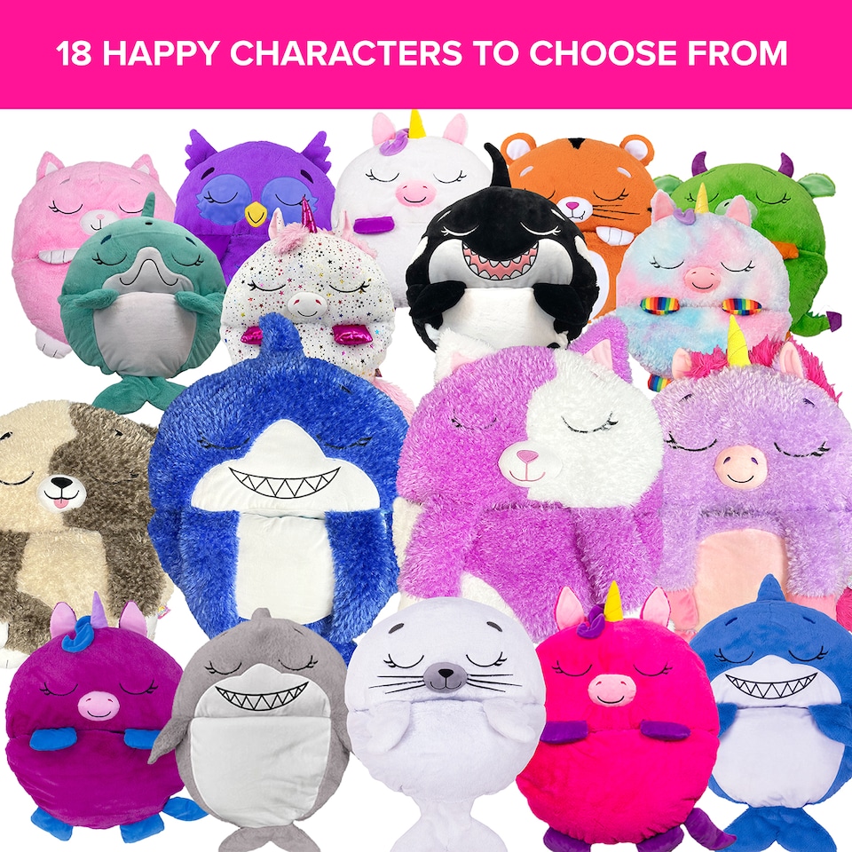 image 1 of Happy Nappers Purple White Cat Large