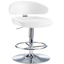 Jamaica Height Adjustable Bar Stool - White Faux Leather. White