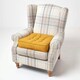 image 7 of Homescapes Mustard Cotton Armchair Booster Cushion Yellow