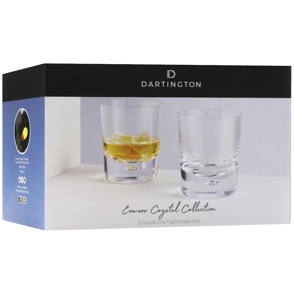 image 1 of Dartington Crystal Exmoor Double Old Fashioned Tumbler Glasses Pair