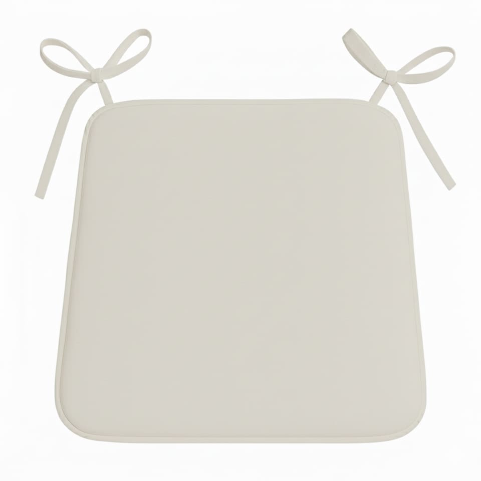 image 1 of Foam Seat Pad with Ties Comfortable Chair Cushion for Dining, Kitchen Garden Seating | Cream