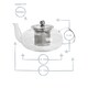 image 3 of Argon Tableware Oval Glass Infuser Teapot - 800ml