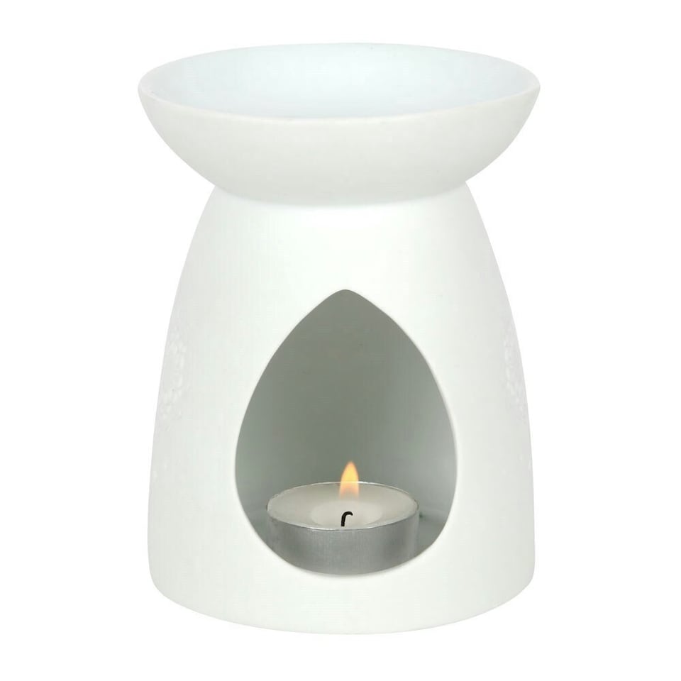 image 1 of Something Different Ceramic Buddha Head Oil Burner - White - 12.5cm x 9.5cm x 9.5cm