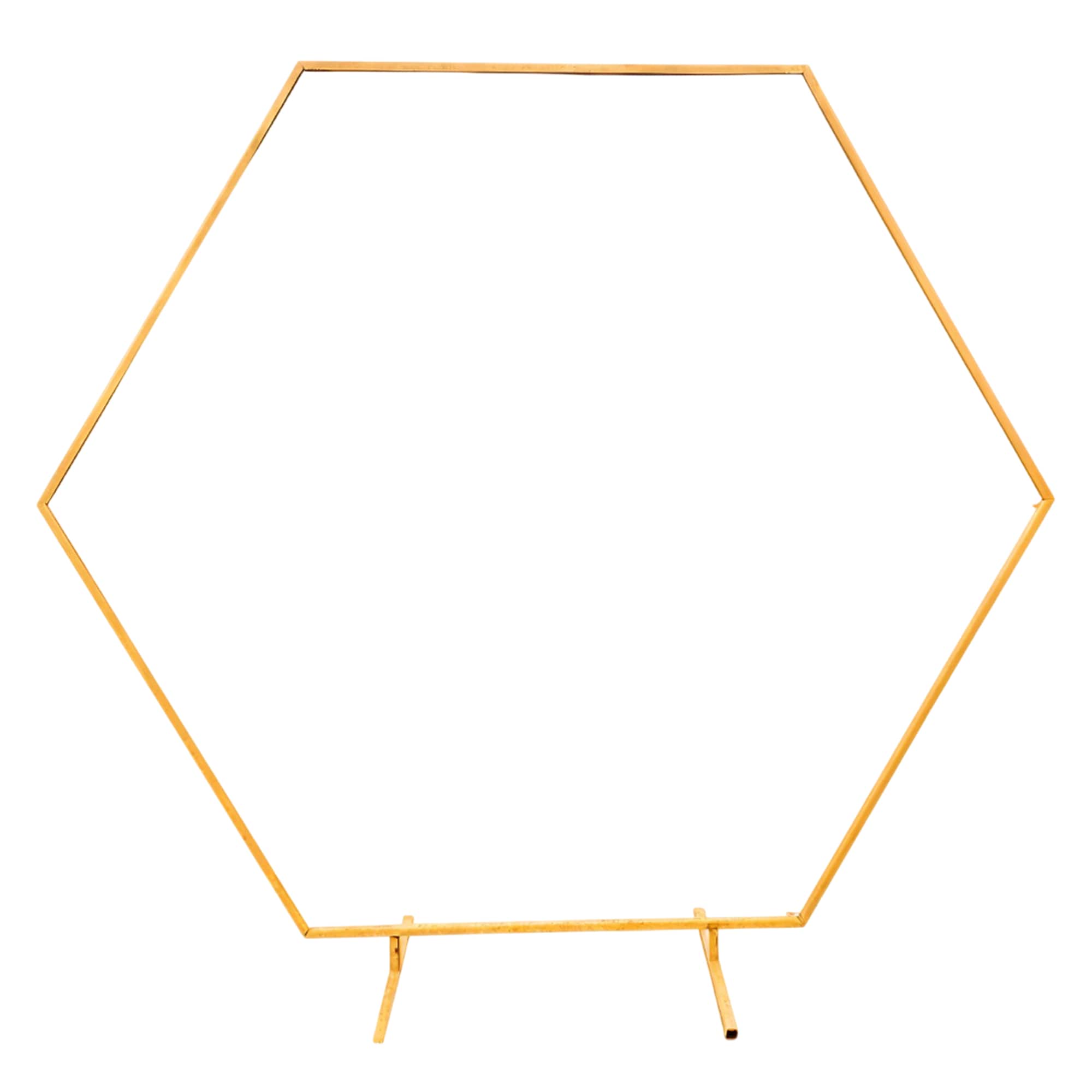 Neel Blue Hexagon Arch Stand Party Background Decoration Metal Arch Backdrop Stand Garden Arbors - 6.5ft in Gold