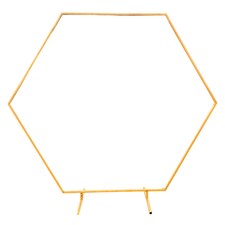 Gold Hexagon Arch Stand Party Background Decoration, Garden Arbors - 200cm