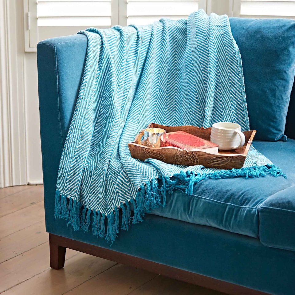 image 1 of Chevron Recycled Cotton Throw
