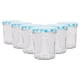 image 1 of Argon Tableware Glass Jam Jars with Blue Gingham Lids - 250ml - Pack of 6