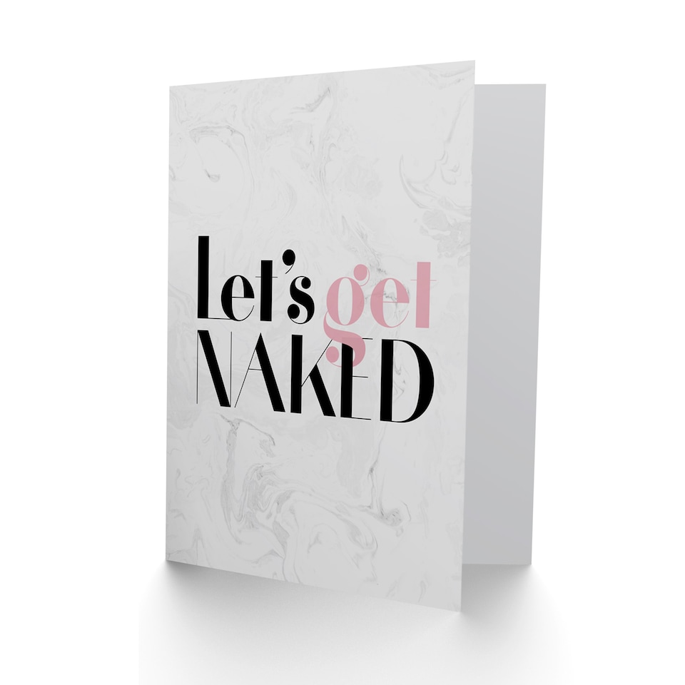 image 1 of Lets Get Naked Dusty Rose Greetings Card