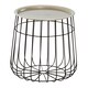 image 2 of Silver And Black Wire Detail Side Table,Contemporary Round Table With Recessed Top,Perfect for Small Spaces