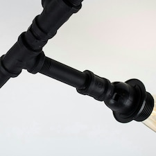 ValueLights Industrial Style 4 Way Black Pipework Angular Ceiling Light