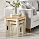 image 4 of Furniturebox Eden Oak and Cream 3x Wooden Nesting Tables