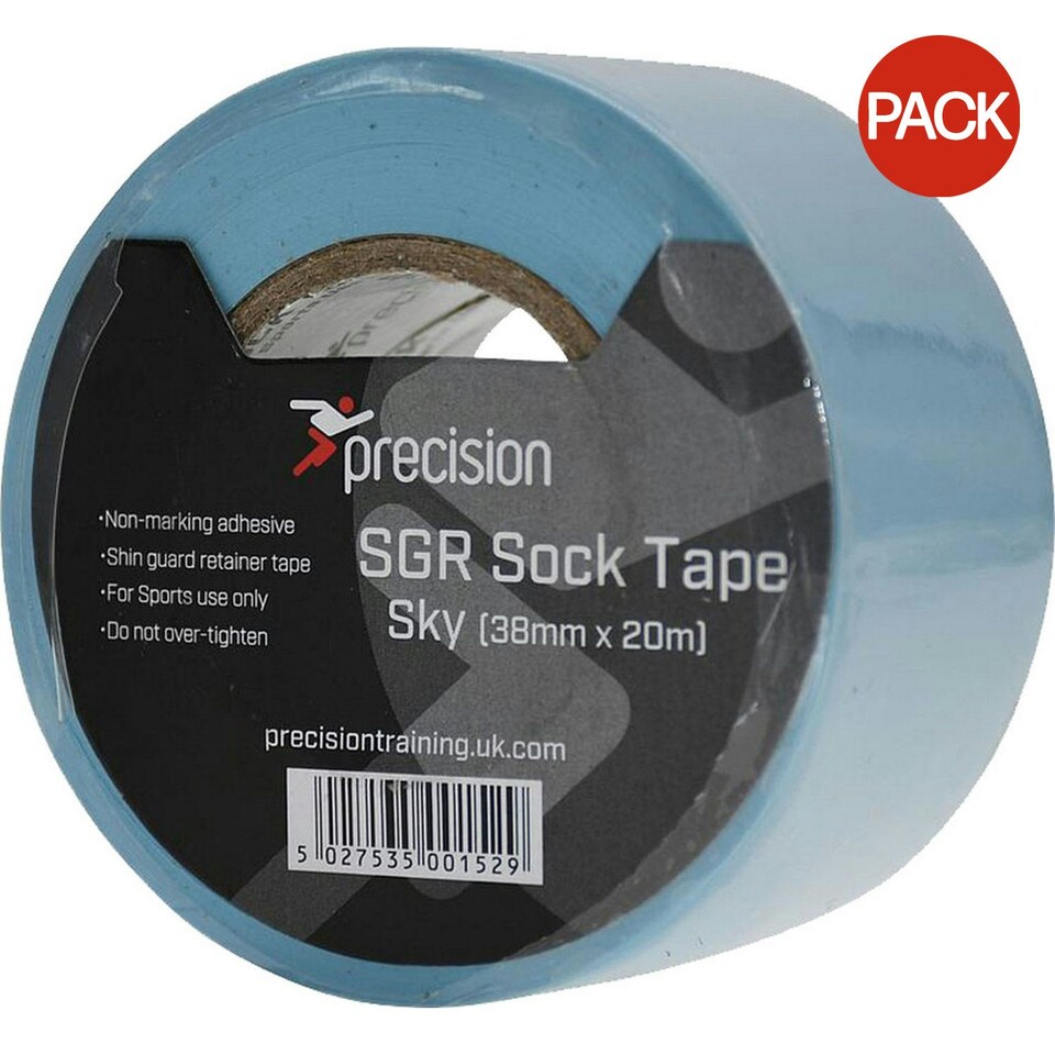 Precision Unisex Adult 38mm SGR Sock Tape (Pack Of 5) - Sky Blue - 20m x 38mm