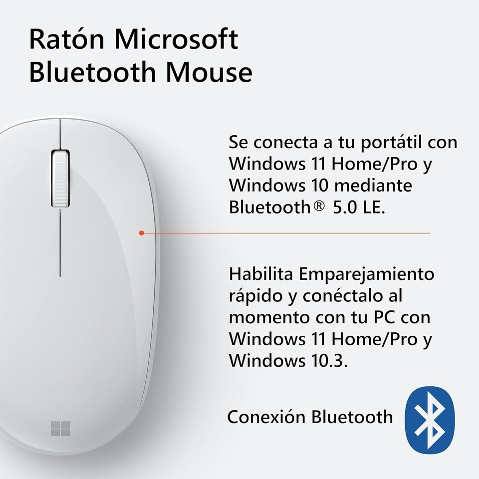 image 1 of Microsoft Bluetooth Optical Wireless Mouse 4-Button Scroll Wheel - White RJN-000-ERGO-WHITE