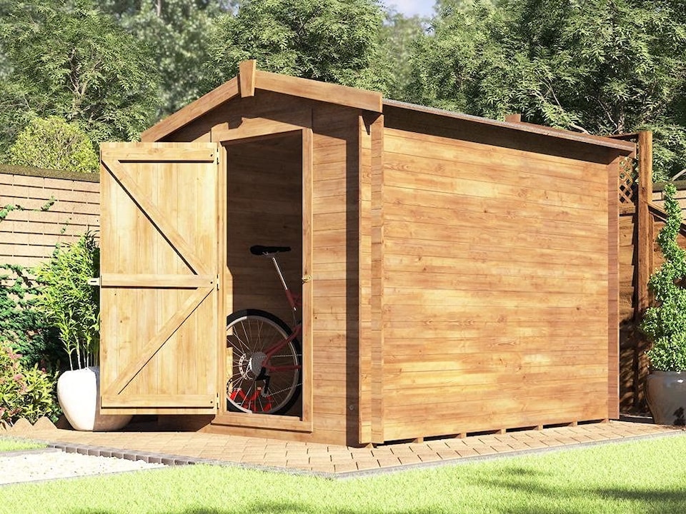 image 1 of Dunster House - Heavy Duty (19mm) Log Garden Shed 1.8 x 2.5  Pressure Treated Wood Storage Unit Taarmo