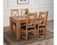 image 4 of Dakota 127 x 82cm Oak Dining Table and 4 Berkeley Brown Leather Chairs | Brown | Brown