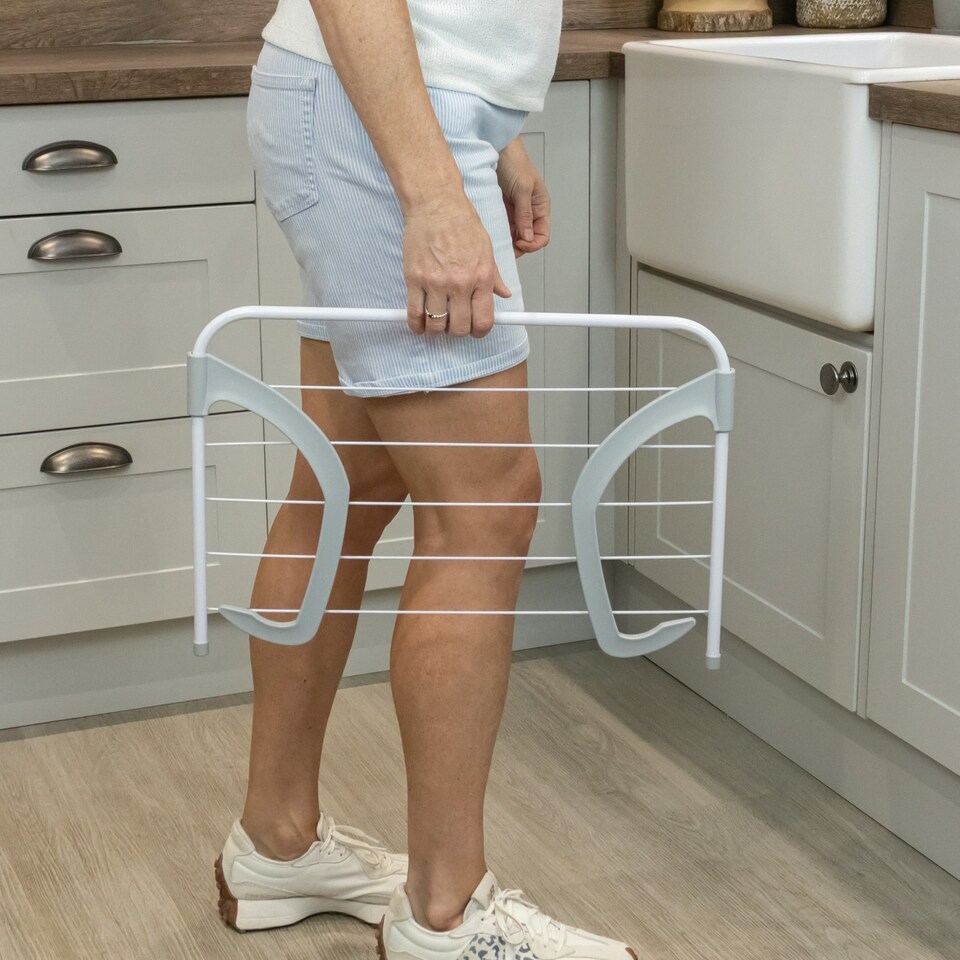 image 1 of JVL Over Door Radiator Clothes Drying Airer-3M, White