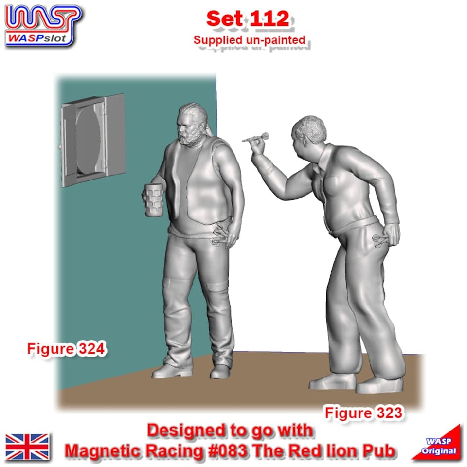 Trackside Unpainted Figure Scenery Display Set 112 Dart Figures x 2 1:32 Wasp