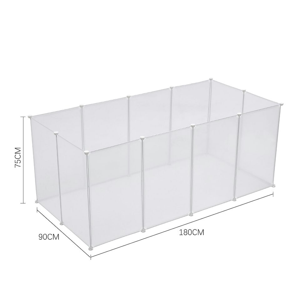 image 1 of Living and Home 12-Panel Portable Pet Playpen for Indoor & Outdoor Use | Clear | Not provided
