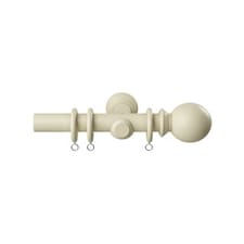 28mm Woodland Cream Curtain Pole Set 140cm | Cream | Cream