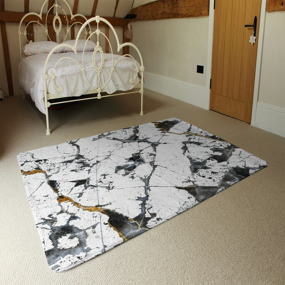 image 1 of Black & Gold Marble (Rug) Multi | Medium: 80x150cm