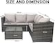 image 7 of Alivio 5-Seater PE Rattan Patio Corner Sofa Set with Table, Anti-UV Cushions