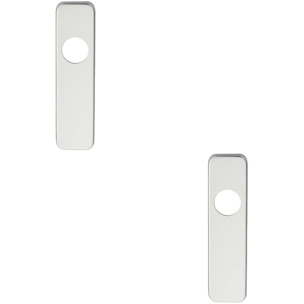 Loops 2x PAIR Door Handle Latch Plate for Safety Levers 154 x 40mm Satin Aluminium