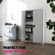 image 8 of Filing Cabinet - 4 adjustable shelves, lockable, 140 x 90 x 40 cm Grey