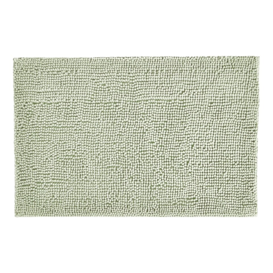 image 1 of Chenille Bobble Bath Mat Non-Slip 50 x 80cm - Sage Green