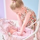 image 3 of Teamson Kids 2-in-1 Classic Doll Stroller in Beige with Removable Bassinet, Adjustable Canopy, Storage Basket & Bag