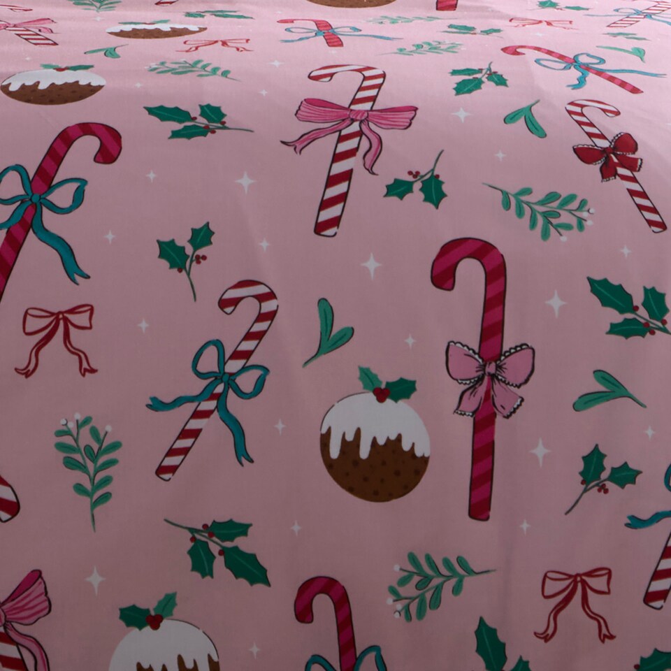 image 1 of Fusion Festive Fancy Duvet Cover Set Pink