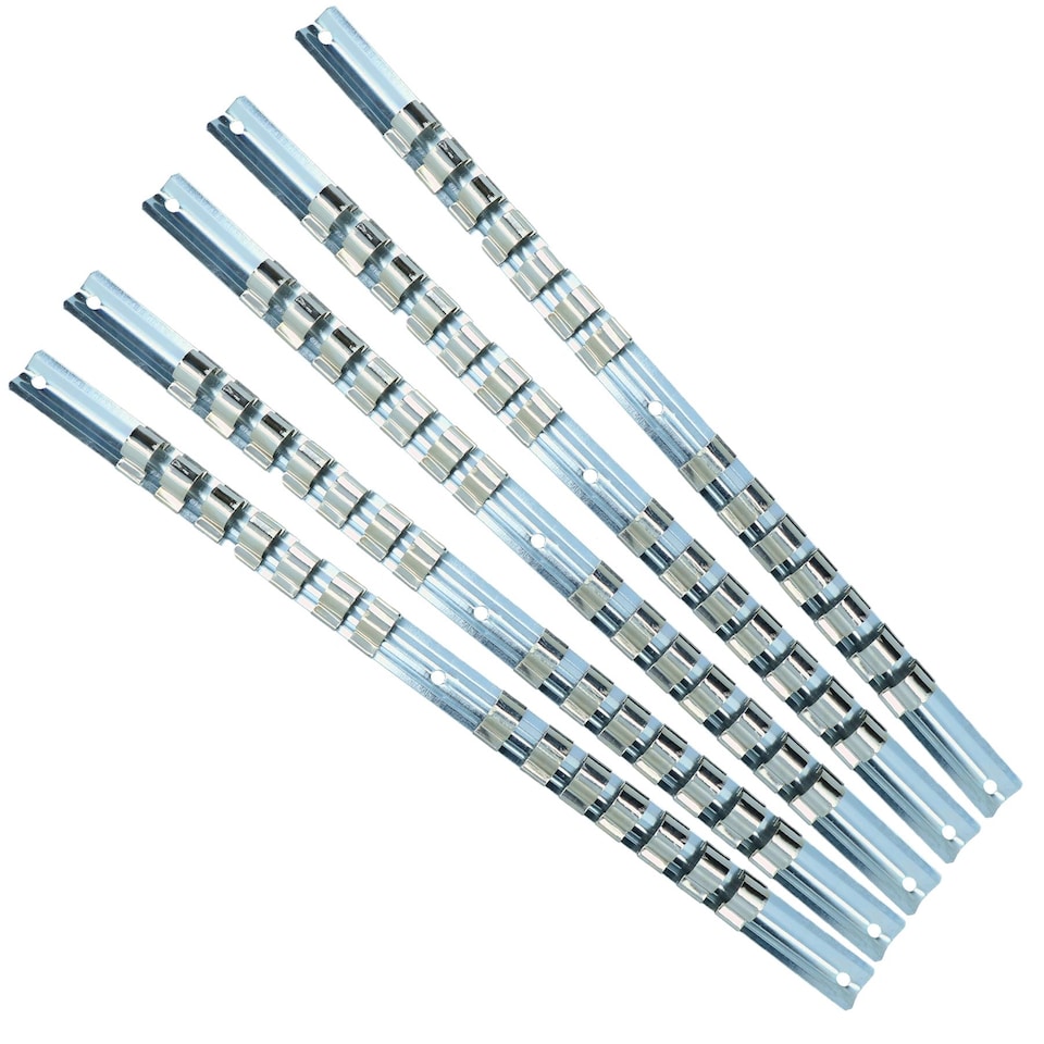 image 1 of 1/2" Drive Socket Rail Storage Holder Organiser Clips For 70 Sockets 5 Rails