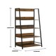 image 5 of Abbey Narrow Rustic Industrial Filling Cabinet Bookcase 4 Tier