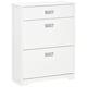 image 1 of HOMCOM Shoe Cabinet, Slim Shoe Storage Cabinet with Drawer, 2 Flip-up Doors and Adjustable Shelf, Narrow Shoe Cupboard for 16 Pairs of Shoes for Entryway, Hallway, White