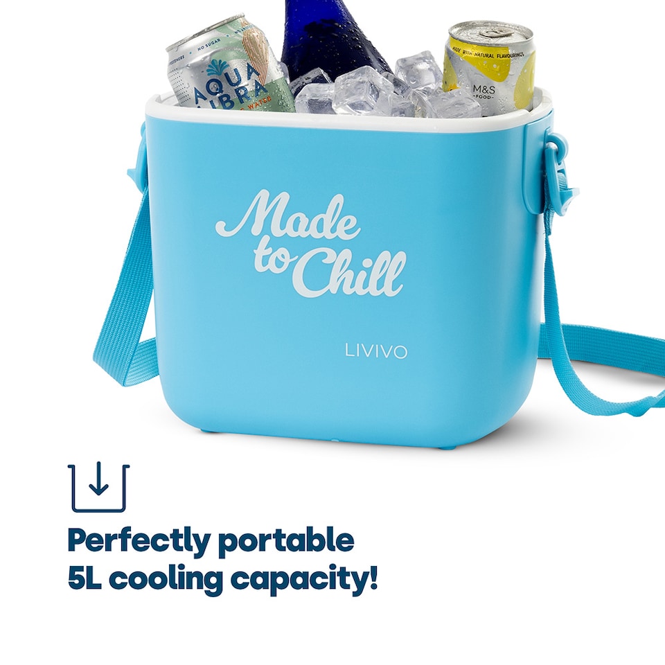image 1 of LIVIVO Cool Box 5L Lightweight Portable Foam Insulation Carrying Strap - Blue