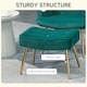 image 5 of HOMCOM Button Tufted Armchair with Footstool and Gold Legs Dark Green