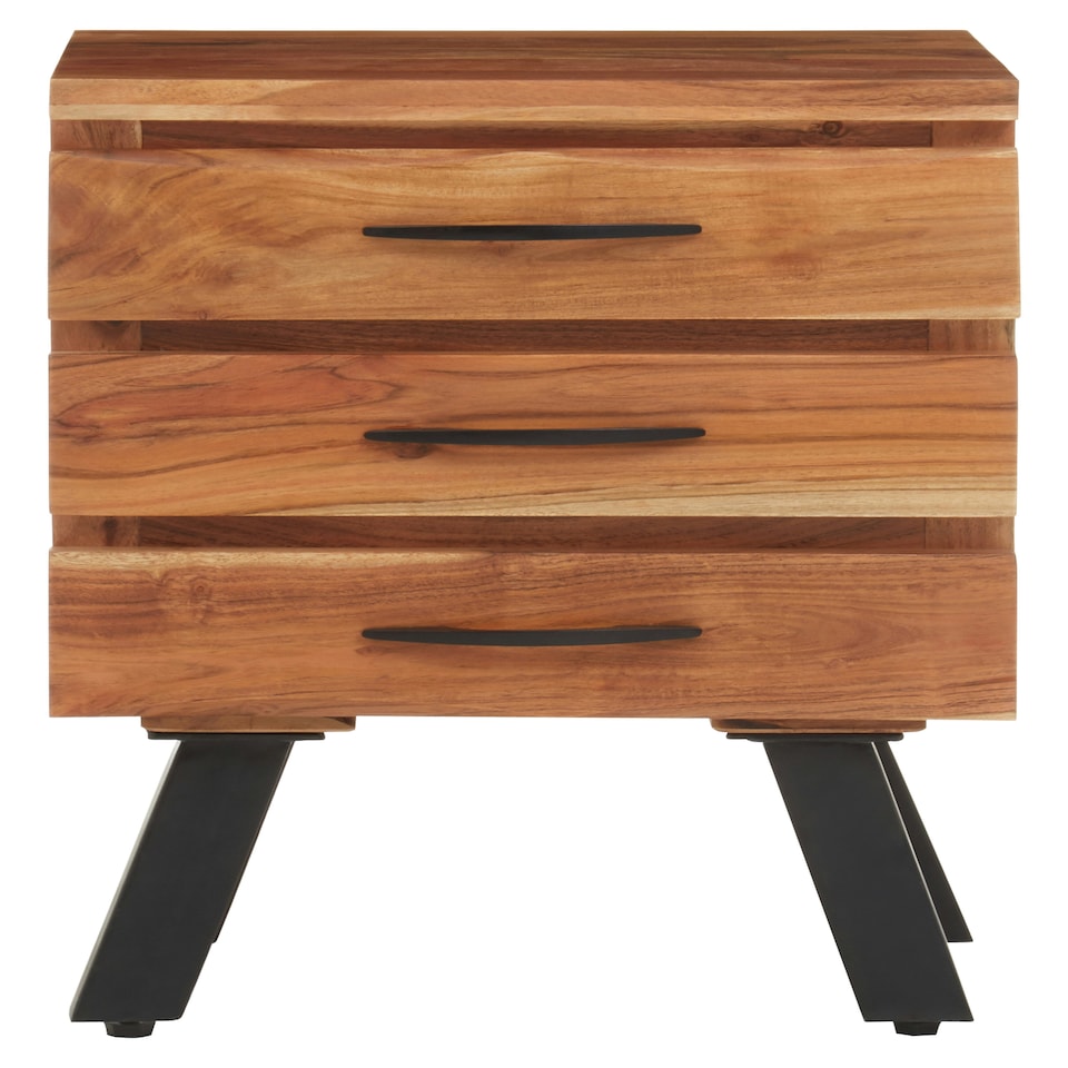 image 1 of Interiors by Premier Three Drawer Acacia Side Table Brown
