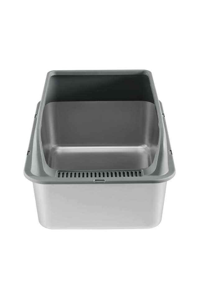 image 1 of Living and Home Semi-Closed Anti-Splash Cat Litter Box Pet Toilet | Grey