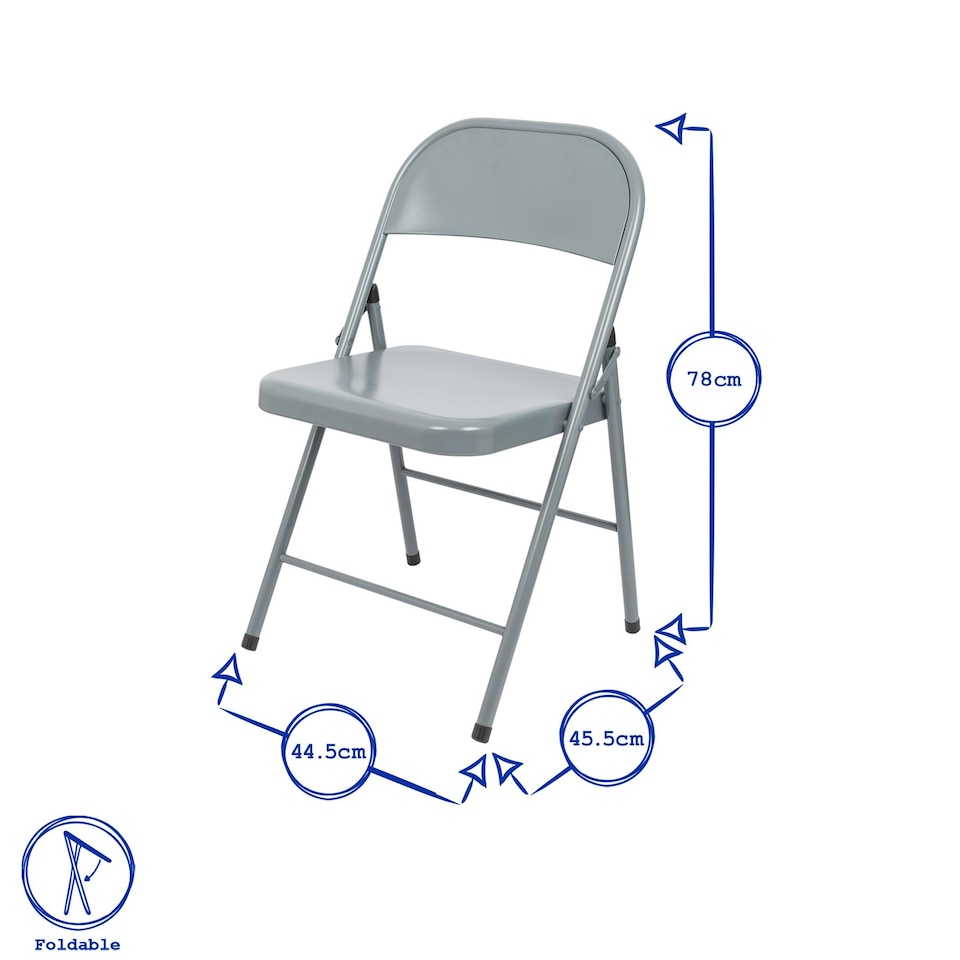 image 1 of Harbour Housewares Metal Folding Chairs - Matt White - Pack of 6 | White | Matt White