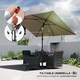 image 3 of Outsunny Garden Parasol, Outdoor Umbrella with Tilt Function, Khaki | Brown | Khaki