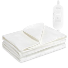 MONHOUSE Premium Electric Blanket - Heated Under Blanket - Detachable Controller & Machine Washable - 3 Heat Settings - King Size 137x165xm | White | 1