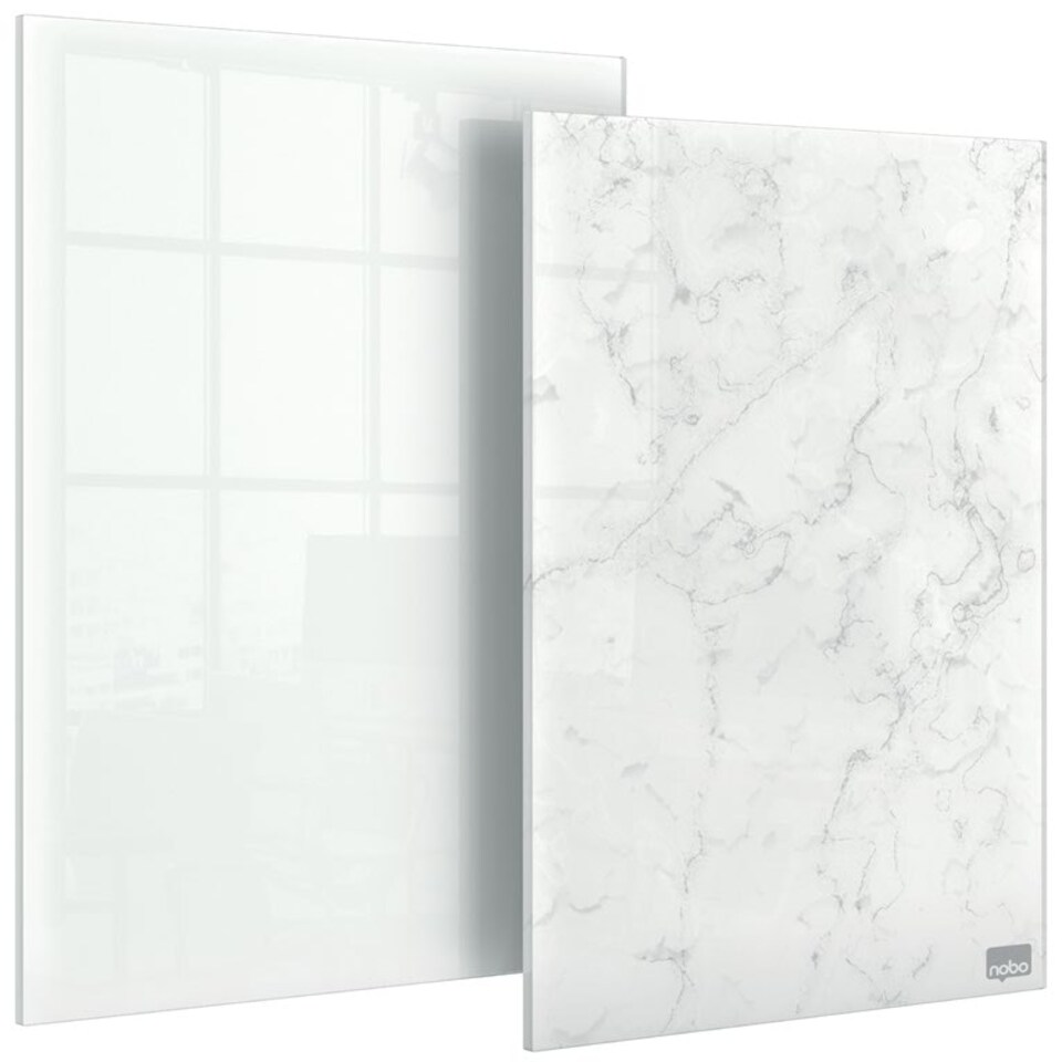 Nobo Glass Mini Whiteboard Notepads 230x152mm White (Pack 2) 1915601