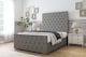 image 2 of Sloomy Watson Pewter Dumfries Bed Frame With Mattress With 50" Upholstered Headboard 3' Single