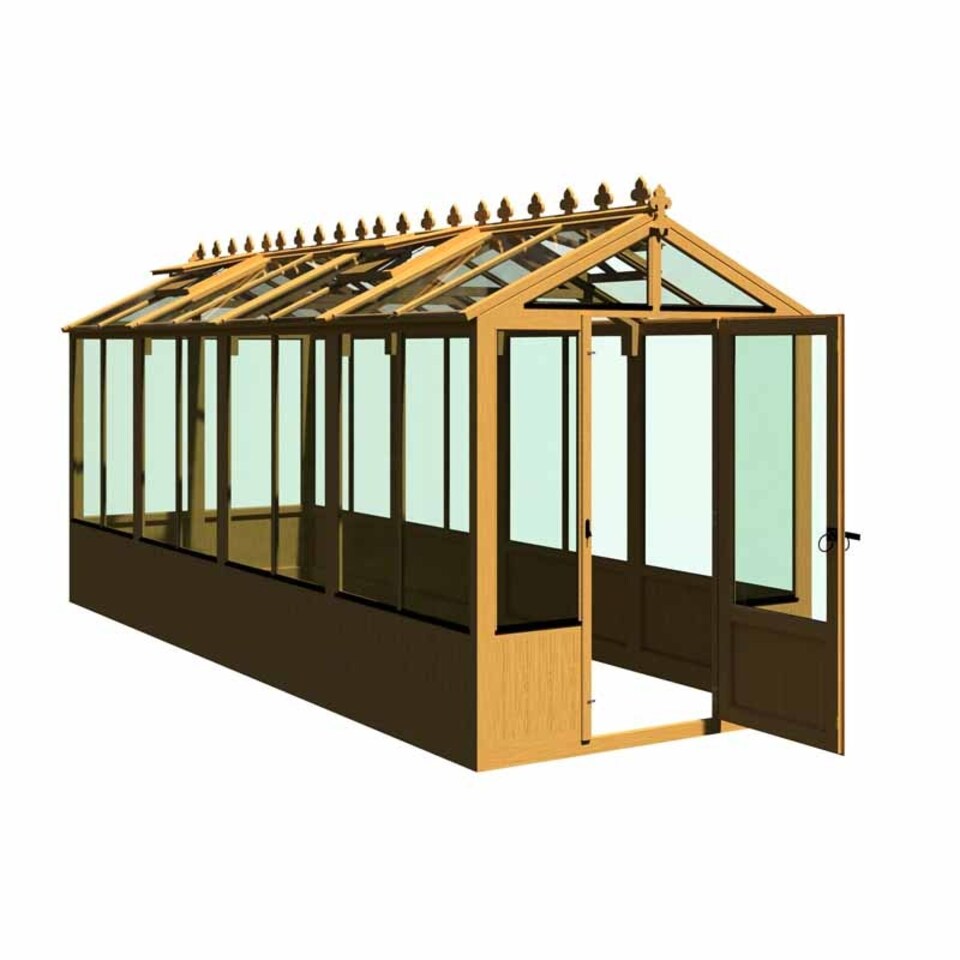 image 1 of Holkham 6 x 16 Greenhouse - Timber - L476 x W190.3 x H237.3 cm