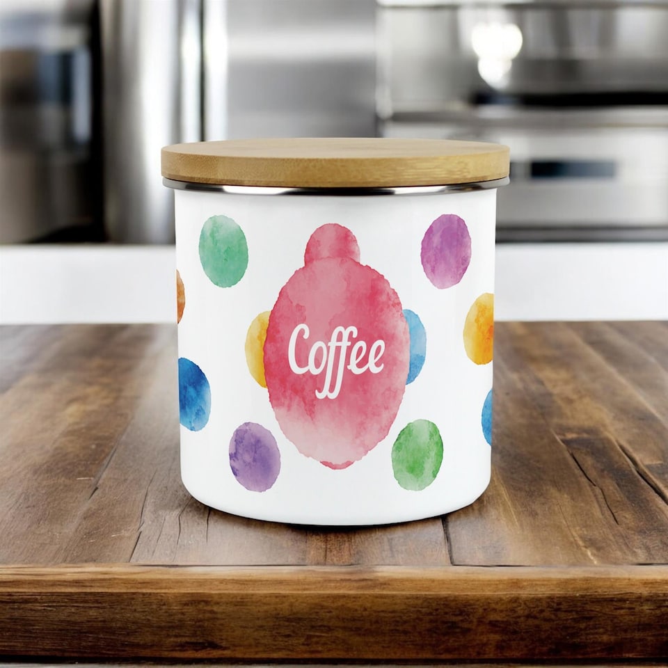 image 1 of Polka Dots Large Coffee Canister