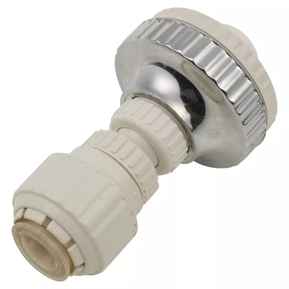 image 1 of 2-in-1 Eco Water-Saving Swivel Kitchen Faucet Aerator | White | 1