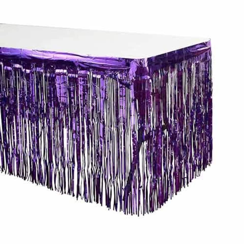 Dark Purple Foil Table Skirt 160cm x 70cm