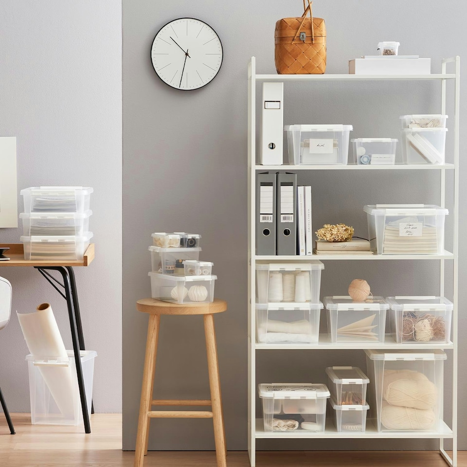 image 1 of SmartStore Different size Storage Box for Home with Clip Lid | Clear | 14L