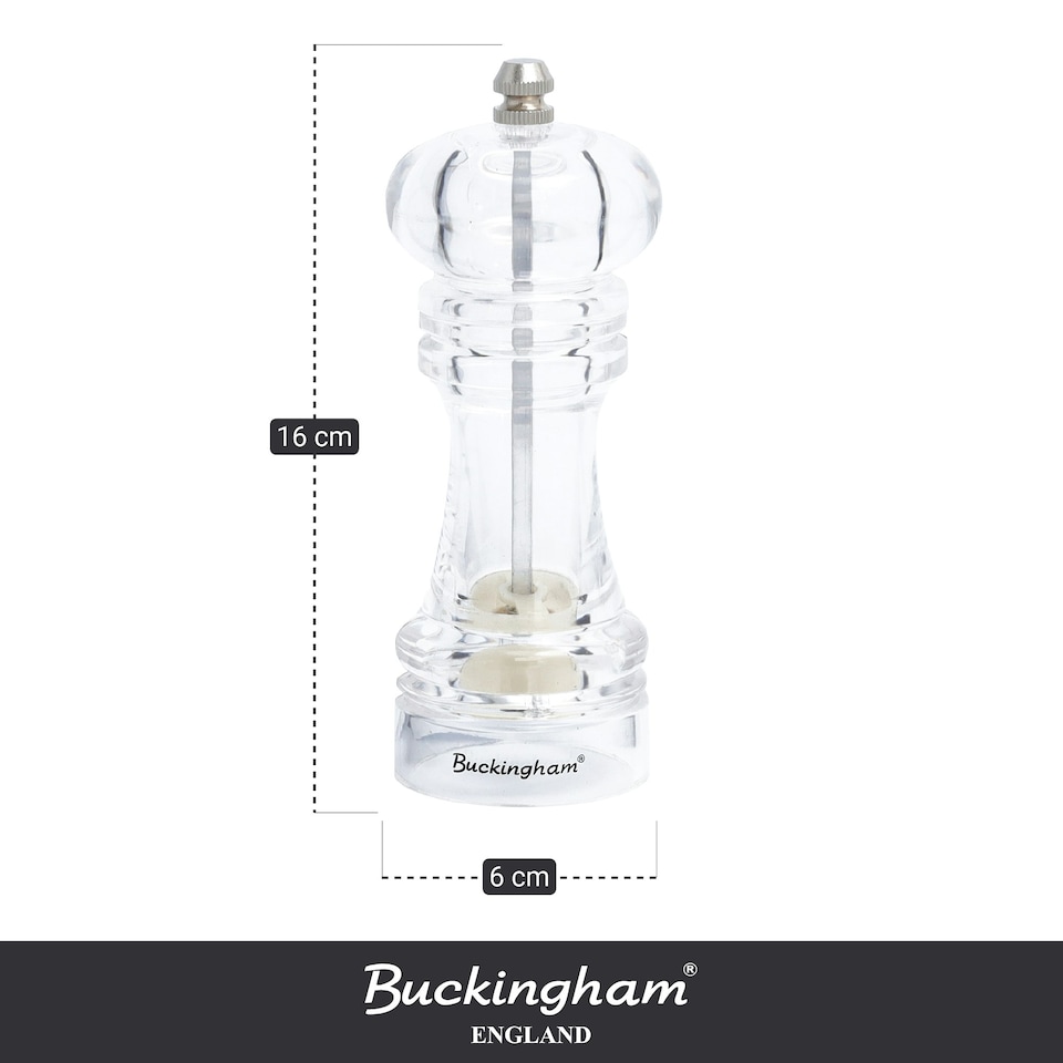 image 1 of Buckingham Clear Acrylic Classic Salt / Pepper Mill