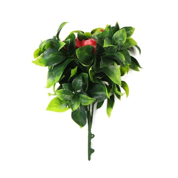 Leaf 30cm UV Resistant Red Flower Bush Artificial