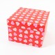 image 1 of Red with Sweet Phrases Love Hearts Valentine's Square Gift Box 16cm